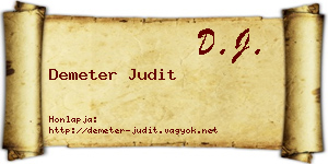 Demeter Judit névjegykártya